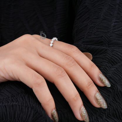 2.8MM Round Moissanite 3/4 Eternity Bubble Prong Band, 950 Platinum Minimalist Bridal Ring