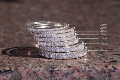 1.50mm Lab Grown Diamond Full Eternity Ring, Micro Pave Stackable Wedding Band