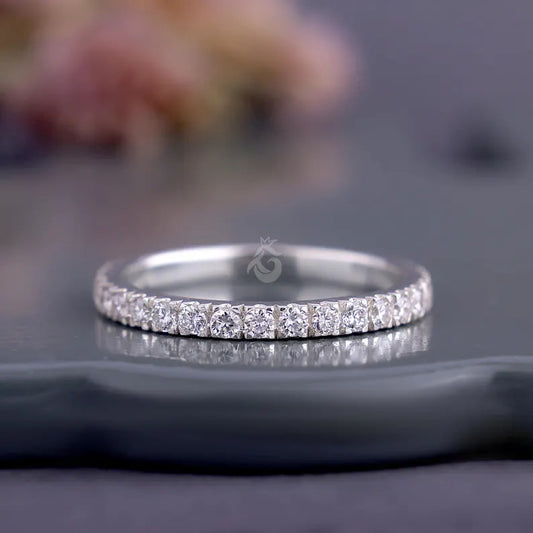 2.00mm Lab Grown Diamond Eternity Band, 18K White Gold Wedding Ring