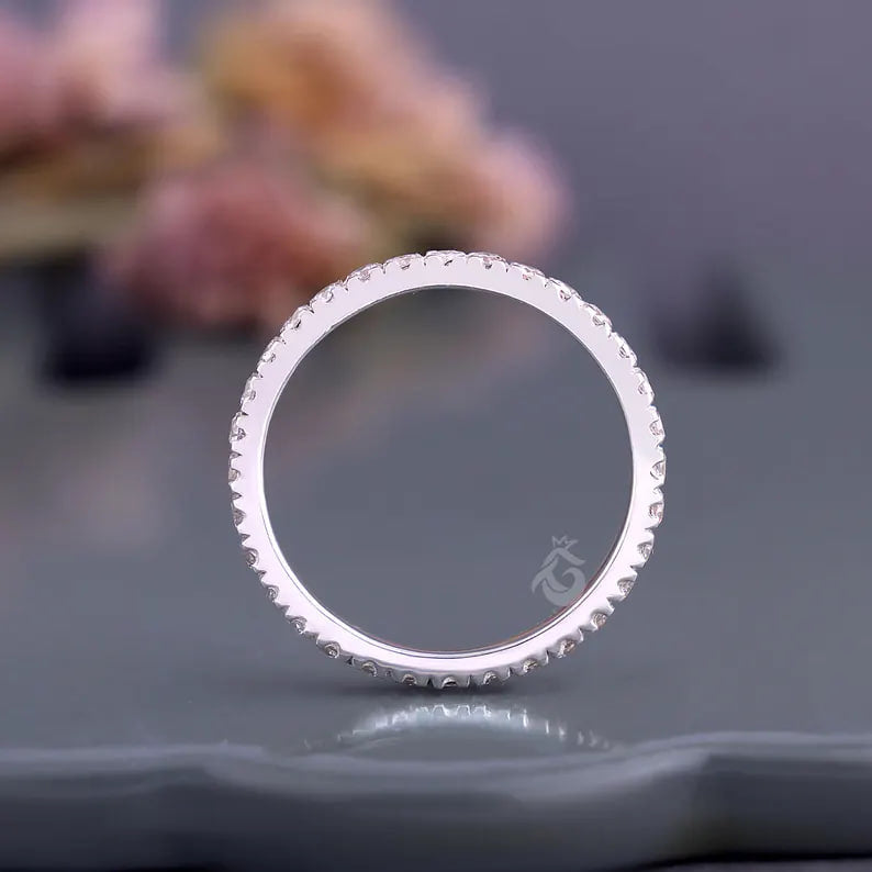 2.00mm Lab Grown Diamond Eternity Band, 18K White Gold Wedding Ring