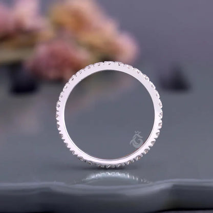 2.00mm Lab Grown Diamond Eternity Band, 18K White Gold Wedding Ring
