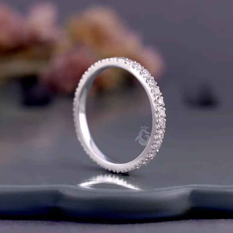 2.00mm Lab Grown Diamond Eternity Band, 18K White Gold Wedding Ring