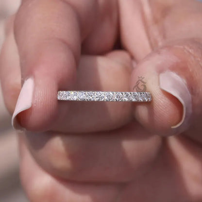 2.00mm Lab Grown Diamond Eternity Band, 18K White Gold Wedding Ring