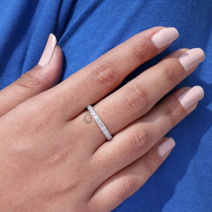 2.50mm Lab Grown Diamond Eternity Band, 10K White Gold Wedding Ring