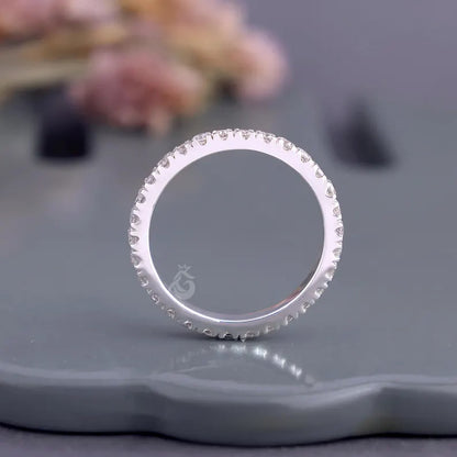 2.50mm Lab Grown Diamond Eternity Band, 10K White Gold Wedding Ring