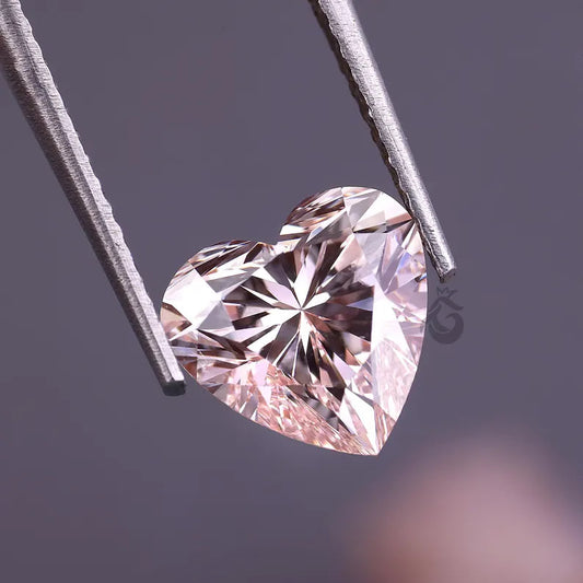 3 CT Heart Shape Fancy Pink Lab Grown Diamond, IGI Certified Loose Diamond for Ring or Pendant