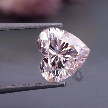 3 CT Heart Shape Fancy Pink Lab Grown Diamond, IGI Certified Loose Diamond for Ring or Pendant