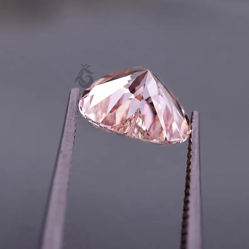 3 CT Heart Shape Fancy Pink Lab Grown Diamond, IGI Certified Loose Diamond for Ring or Pendant