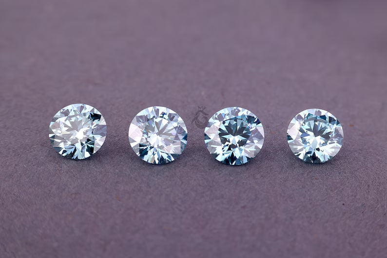 0.75 CT Round Brilliant Cut Fancy Blue Lab Grown Diamond, Loose Diamond for Ring or Pendant