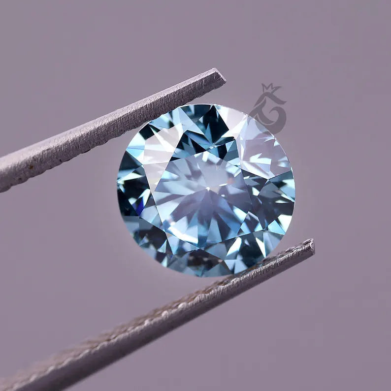 1.01 CT Round Cut Fancy Blue Lab Grown Diamond, Loose Diamond for Ring or Pendant