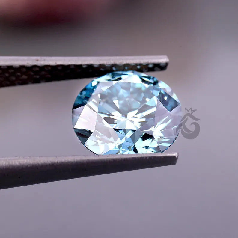 1.01 CT Round Cut Fancy Blue Lab Grown Diamond, Loose Diamond for Ring or Pendant