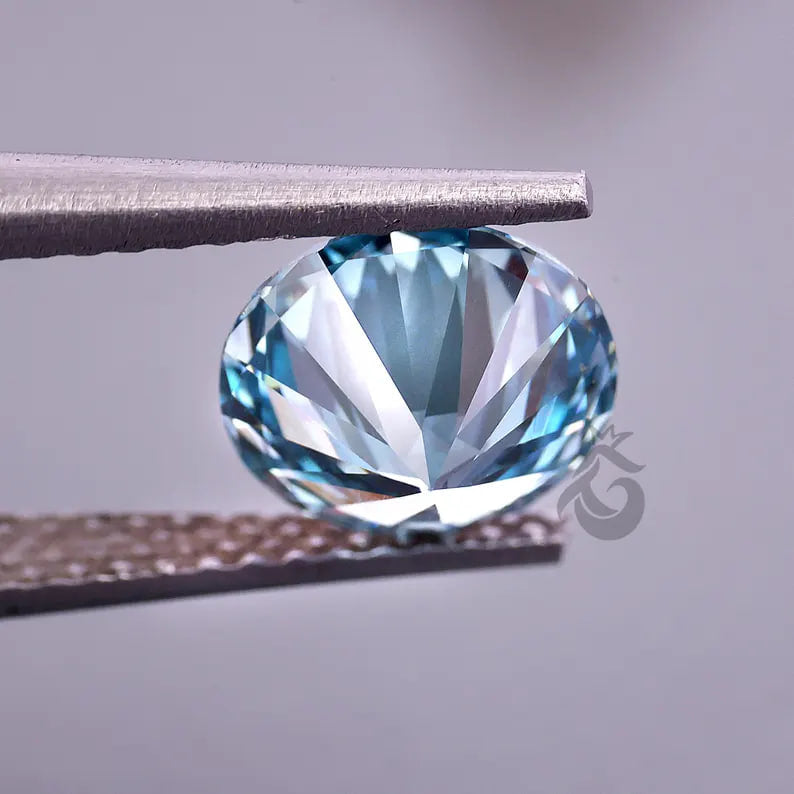 1.01 CT Round Cut Fancy Blue Lab Grown Diamond, Loose Diamond for Ring or Pendant