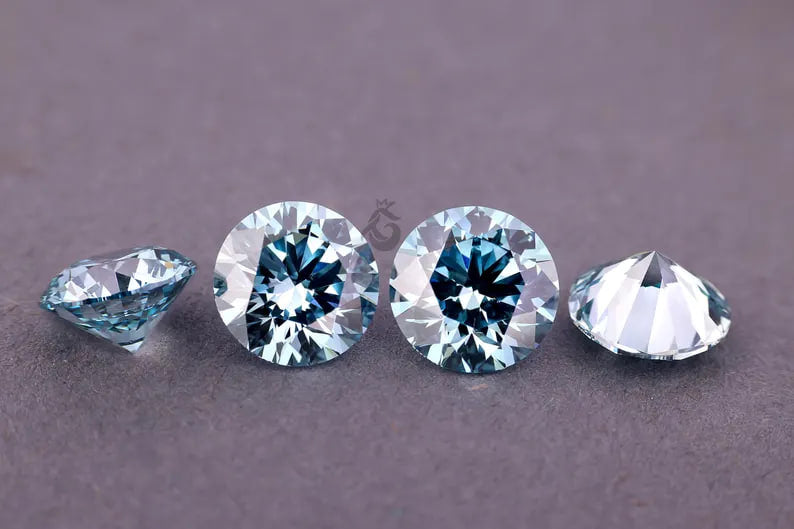 1.01 CT Round Cut Fancy Blue Lab Grown Diamond, Loose Diamond for Ring or Pendant
