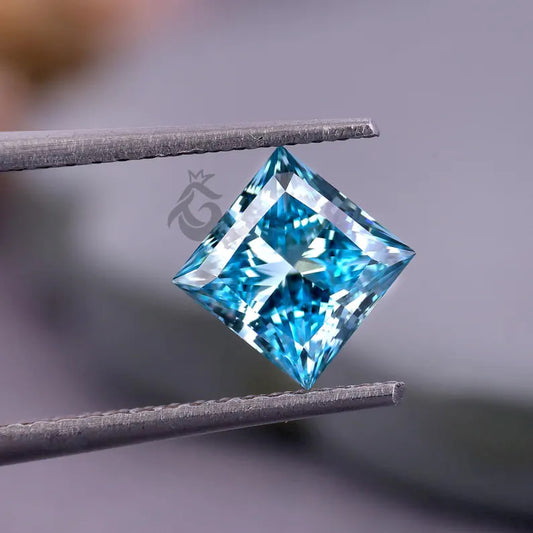 1.25 CT Princess Cut Fancy Blue Lab Grown Diamond, Loose Diamond for Ring or Pendant
