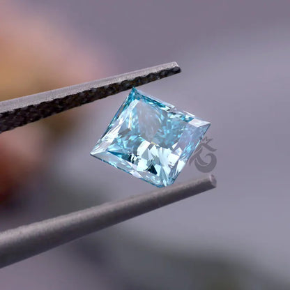 1.25 CT Princess Cut Fancy Blue Lab Grown Diamond, Loose Diamond for Ring or Pendant