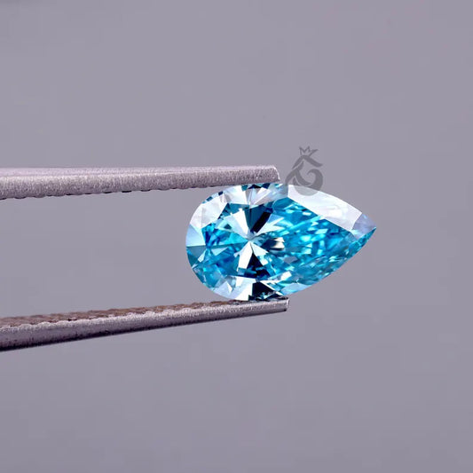 2.10 CT Pear Cut Fancy Vivid Blue Lab Grown Diamond, IGI Certified Loose Diamond for Custom Ring or Gift