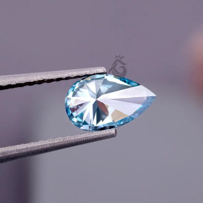 2.10 CT Pear Cut Fancy Vivid Blue Lab Grown Diamond, IGI Certified Loose Diamond for Custom Ring or Gift