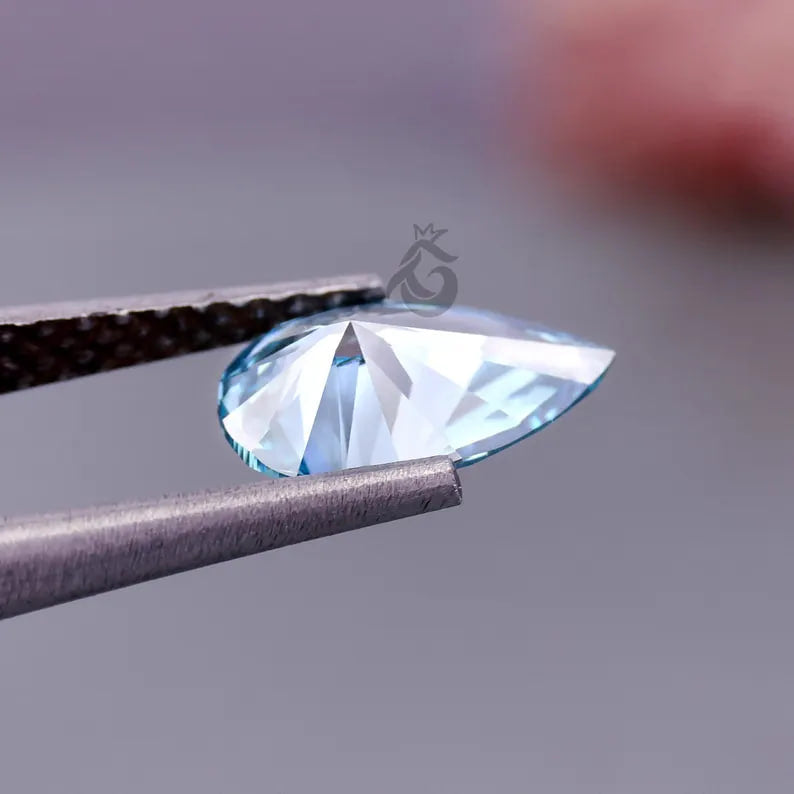 2.10 CT Pear Cut Fancy Vivid Blue Lab Grown Diamond, IGI Certified Loose Diamond for Custom Ring or Gift