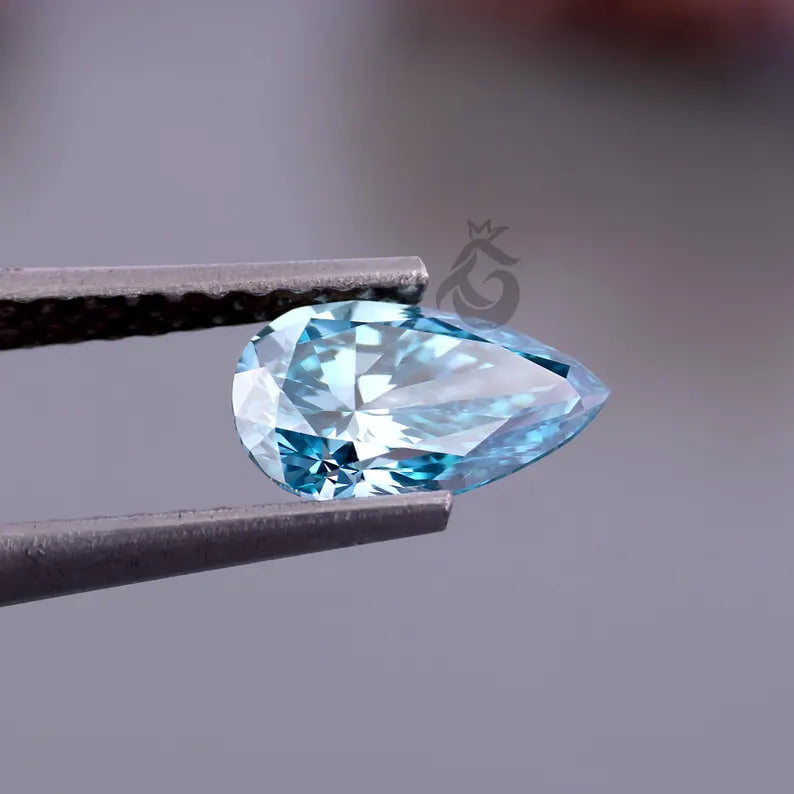 2.10 CT Pear Cut Fancy Vivid Blue Lab Grown Diamond, IGI Certified Loose Diamond for Custom Ring or Gift