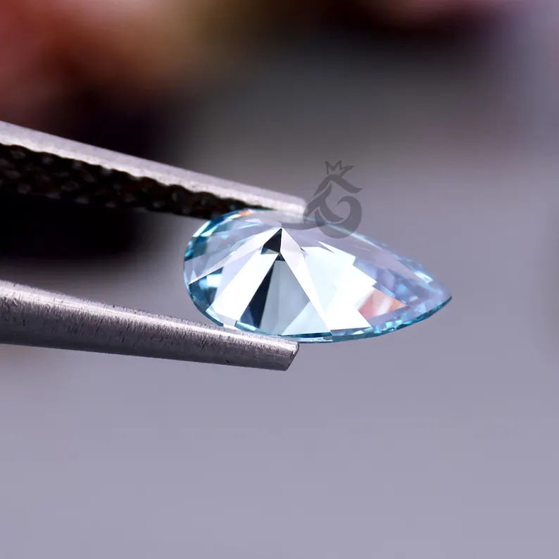 2.10 CT Pear Cut Fancy Vivid Blue Lab Grown Diamond, IGI Certified Loose Diamond for Custom Ring or Gift