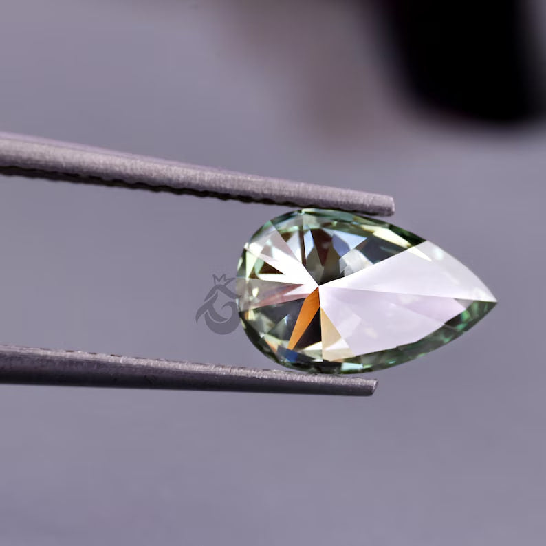 3.01 CT Fancy Green Pear Cut Lab Grown Diamond, Loose Diamond for Custom Ring, Pendant, or Gift