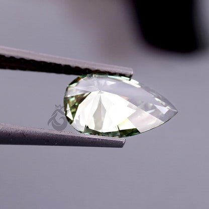 3.01 CT Fancy Green Pear Cut Lab Grown Diamond, Loose Diamond for Custom Ring, Pendant, or Gift