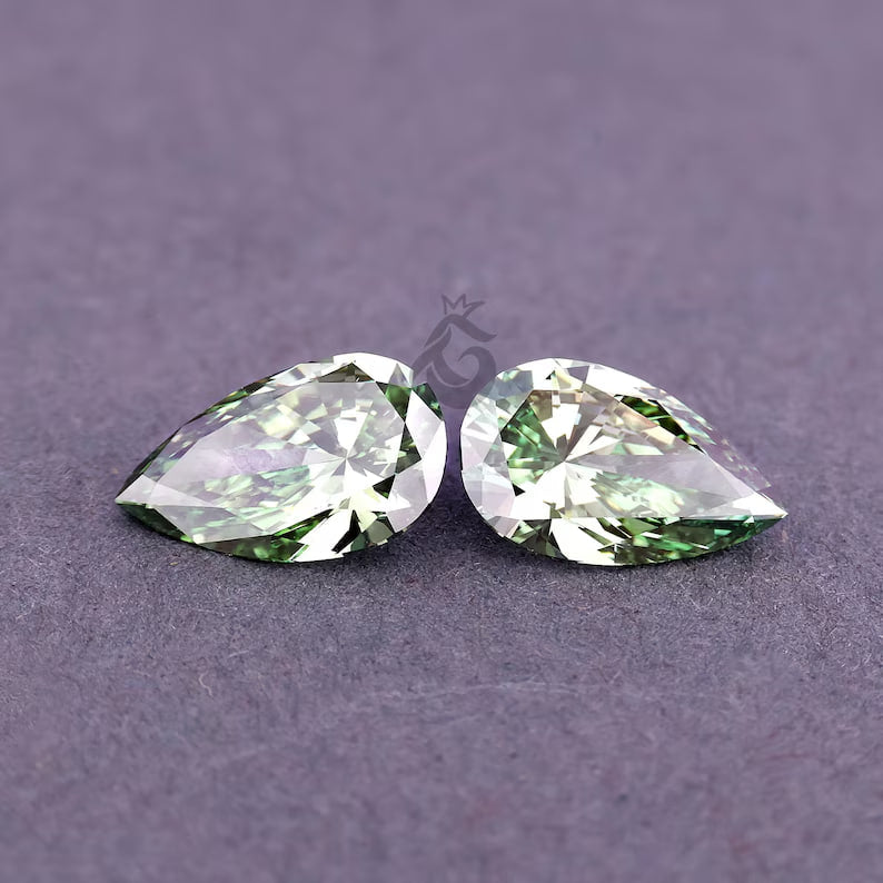 3.01 CT Fancy Green Pear Cut Lab Grown Diamond, Loose Diamond for Custom Ring, Pendant, or Gift