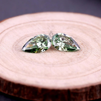 3.01 CT Fancy Green Pear Cut Lab Grown Diamond, Loose Diamond for Custom Ring, Pendant, or Gift