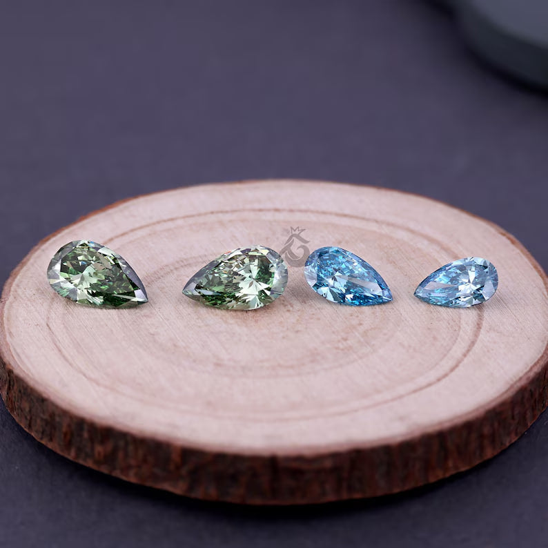 3.01 CT Fancy Green Pear Cut Lab Grown Diamond, Loose Diamond for Custom Ring, Pendant, or Gift