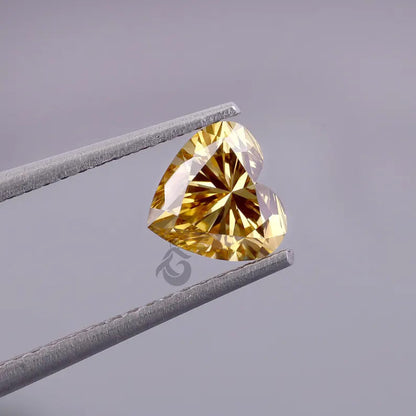 1.25CT Heart Shape Fancy Brownish Yellow Lab Diamond, IGI Certified Loose Diamond