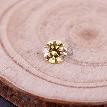 0.75 CT Round Fancy Intense Yellow Lab Grown Diamond, IGI Certified Loose Diamond
