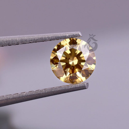 0.75 CT Round Fancy Intense Yellow Lab Grown Diamond, IGI Certified Loose Diamond