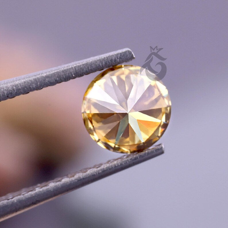 0.75 CT Round Fancy Intense Yellow Lab Grown Diamond, IGI Certified Loose Diamond