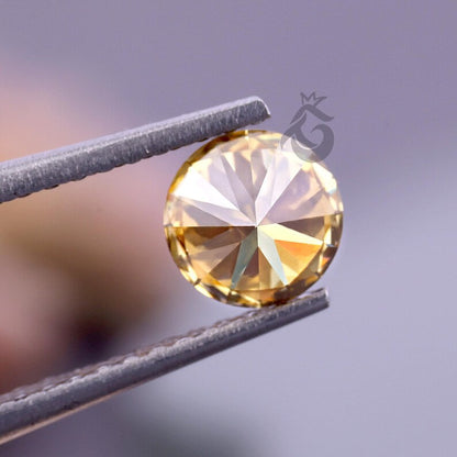 0.75 CT Round Fancy Intense Yellow Lab Grown Diamond, IGI Certified Loose Diamond