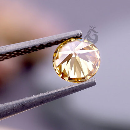 0.75 CT Round Fancy Intense Yellow Lab Grown Diamond, IGI Certified Loose Diamond
