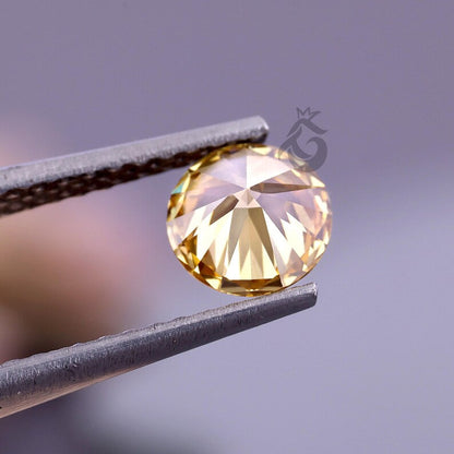 0.75 CT Round Fancy Intense Yellow Lab Grown Diamond, IGI Certified Loose Diamond