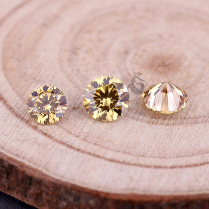 0.75 CT Round Fancy Intense Yellow Lab Grown Diamond, IGI Certified Loose Diamond