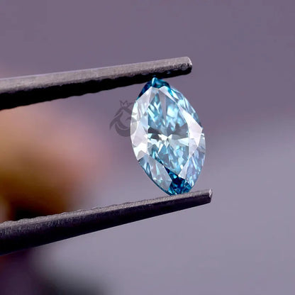 1.51 CT Marquise Fancy Vivid Blue Lab Grown Diamond, IGI Certified VS1, Loose Diamond for Jewelry