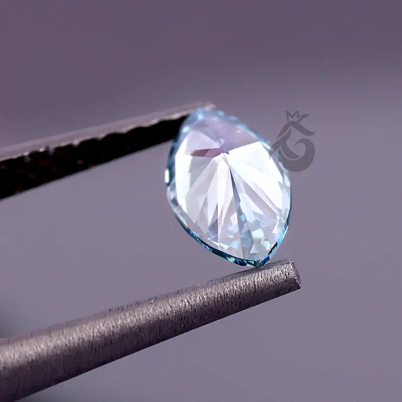 1.51 CT Marquise Fancy Vivid Blue Lab Grown Diamond, IGI Certified VS1, Loose Diamond for Jewelry