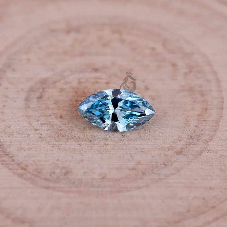 1.51 CT Marquise Fancy Vivid Blue Lab Grown Diamond, IGI Certified VS1, Loose Diamond for Jewelry