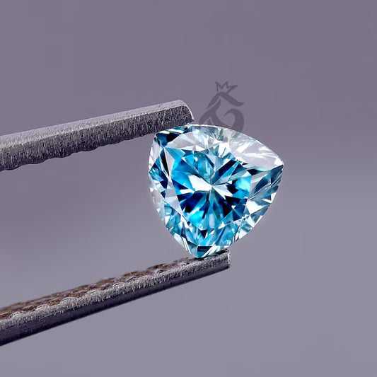 1.50 CT Trillion Cut Fancy Blue Lab Grown Diamond, Loose Diamond for Custom Jewelry