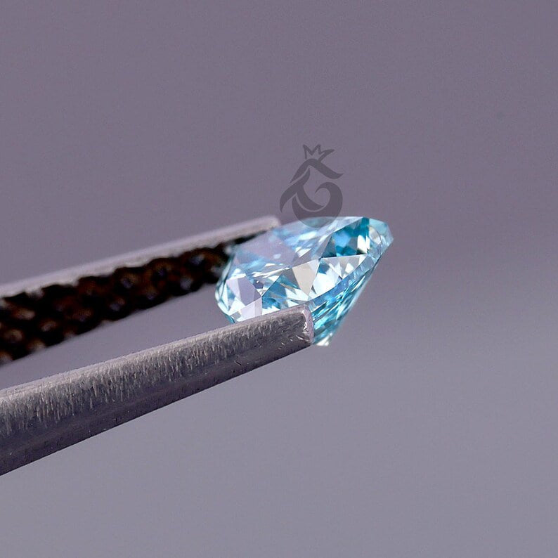1.50 CT Trillion Cut Fancy Blue Lab Grown Diamond, Loose Diamond for Custom Jewelry
