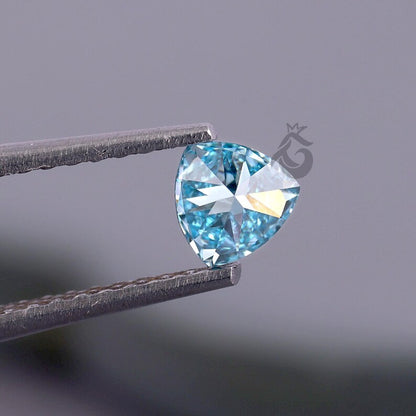 1.50 CT Trillion Cut Fancy Blue Lab Grown Diamond, Loose Diamond for Custom Jewelry