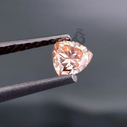 1.75 CT Trilliant Cut Fancy Orange Pink Lab Grown Diamond, Loose Diamond for Ring or Pendant