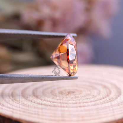 0.50 CT Fancy Deep Orange Round Cut Moissanite, VVS Clarity Loose Stone for Rings & Jewelry