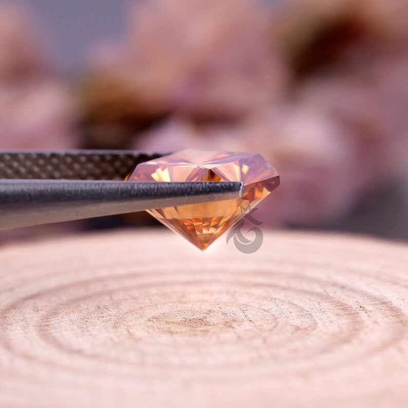 8MM Fantasy Square Brownish Yellow Moissanite, Loose Diamond for Ring, Pendant, Earrings