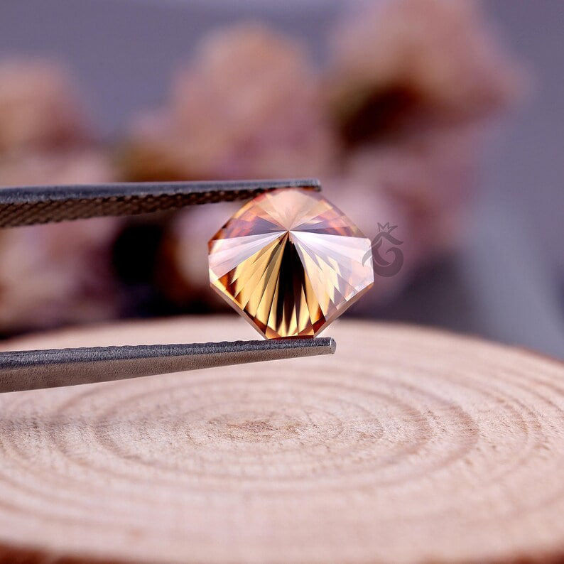 8MM Fantasy Square Brownish Yellow Moissanite, Loose Diamond for Ring, Pendant, Earrings