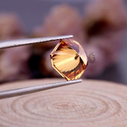 8MM Fantasy Square Brownish Yellow Moissanite, Loose Diamond for Ring, Pendant, Earrings