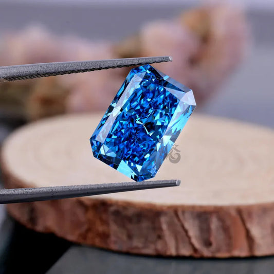 Fancy Vivid Blue Radiant Cut Lab Grown Diamond, IGI Certified, Loose Diamond for Ring or Pendant
