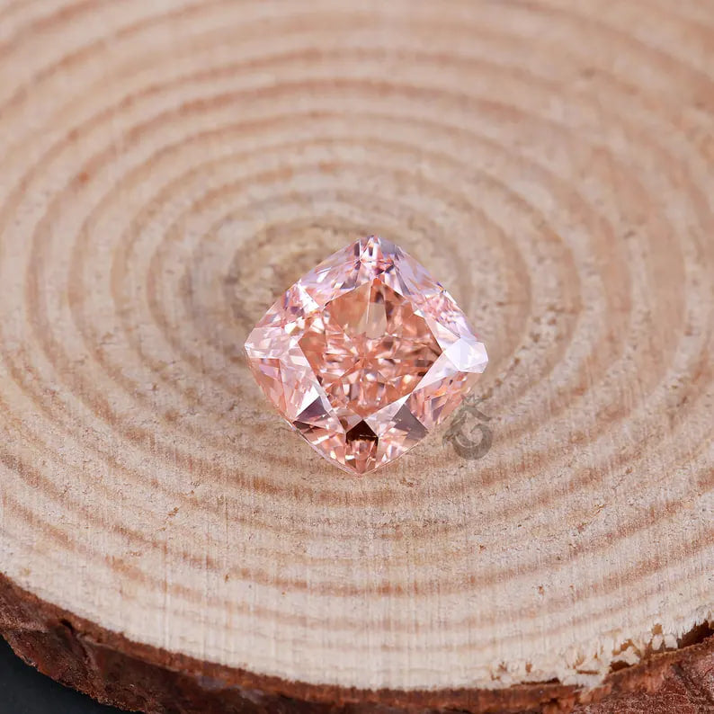 Cushion Cut Fancy Vivid Pink Lab Grown Diamond, VVS2 Loose Diamond for Ring or Pendant